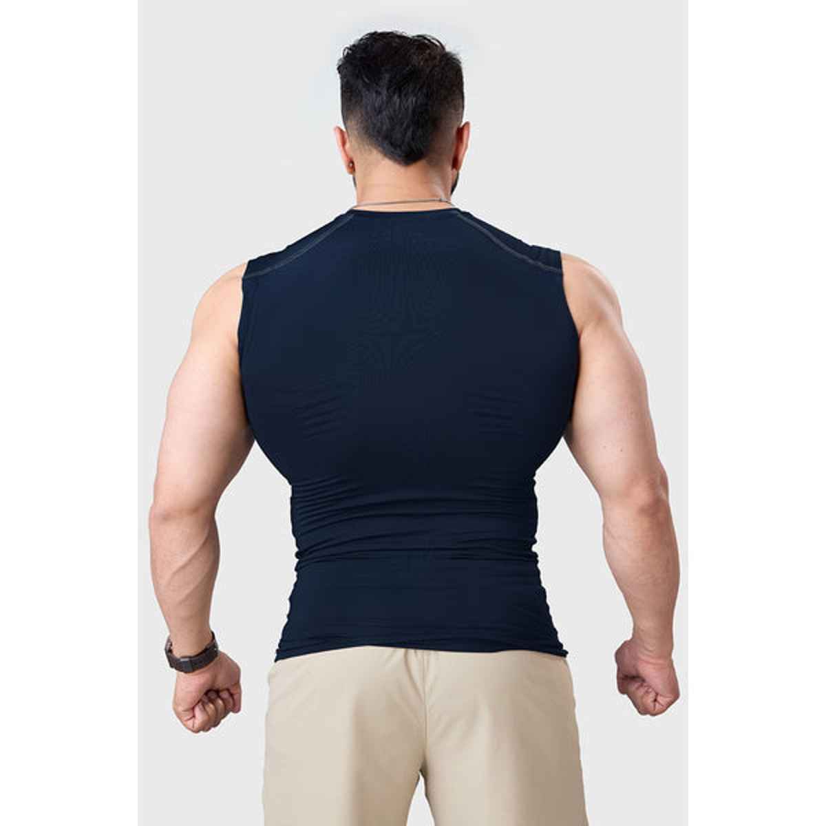 Fuaark Men's Compression Sleeveless Tank | Navy - S