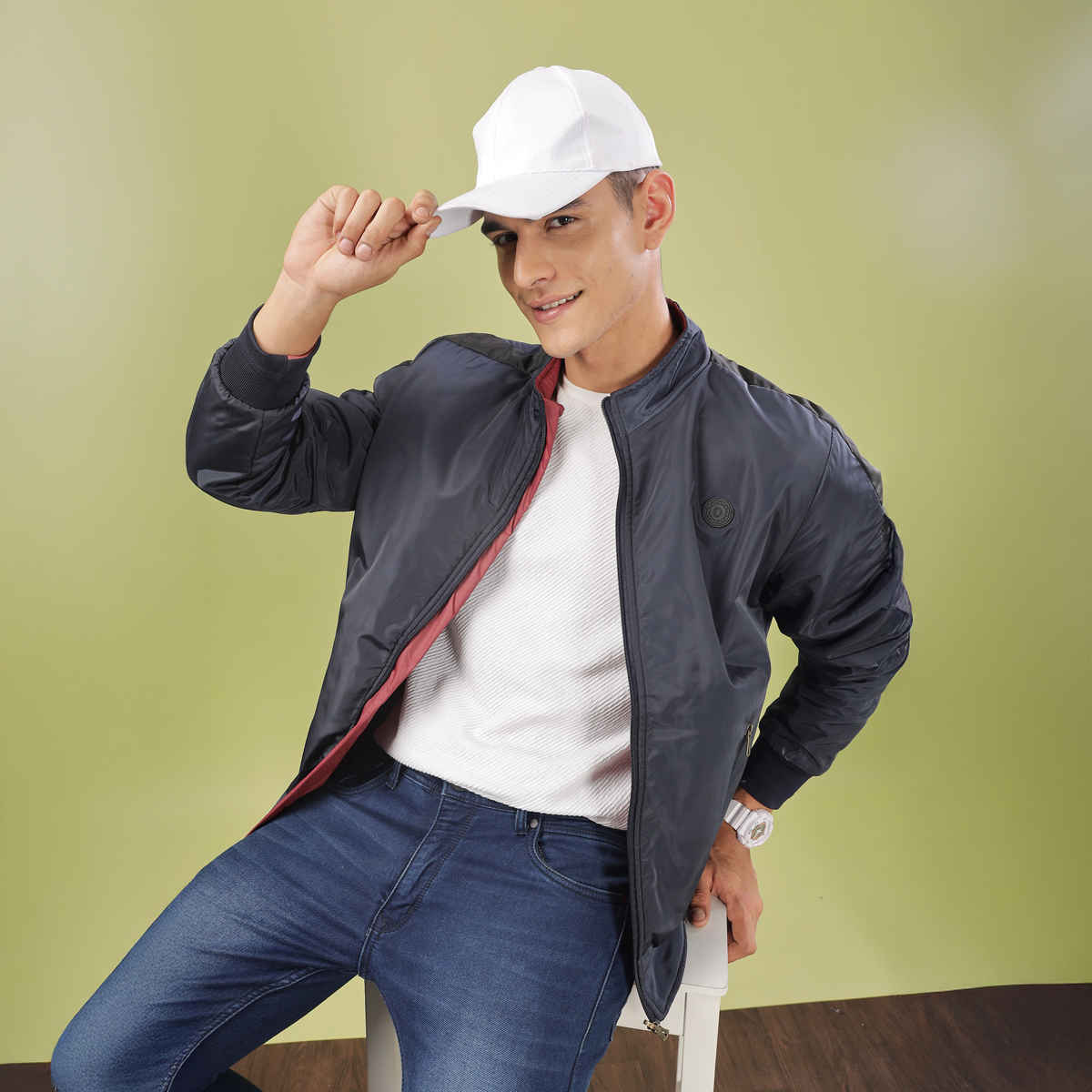 Dollar Jacket For Men - Casual Zipper Bomber For Winter | MAMWJ 905 | Navy Blue | M