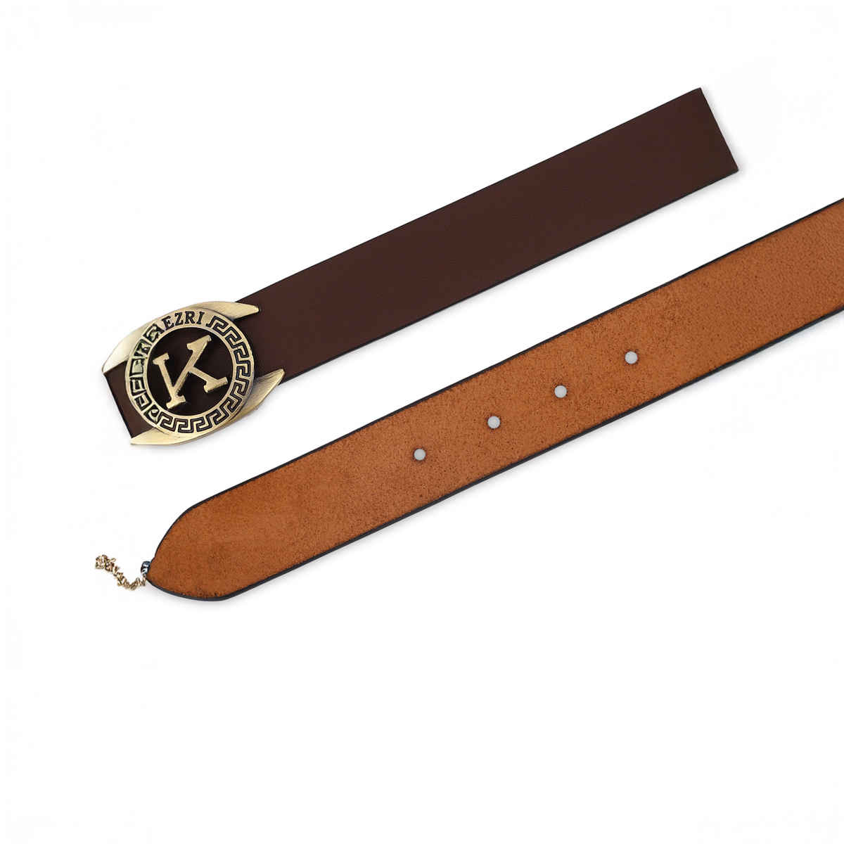 Kaezri Genuine Leather Brown Belt for Men With Imported Buckle | Kzbrddgb 36
