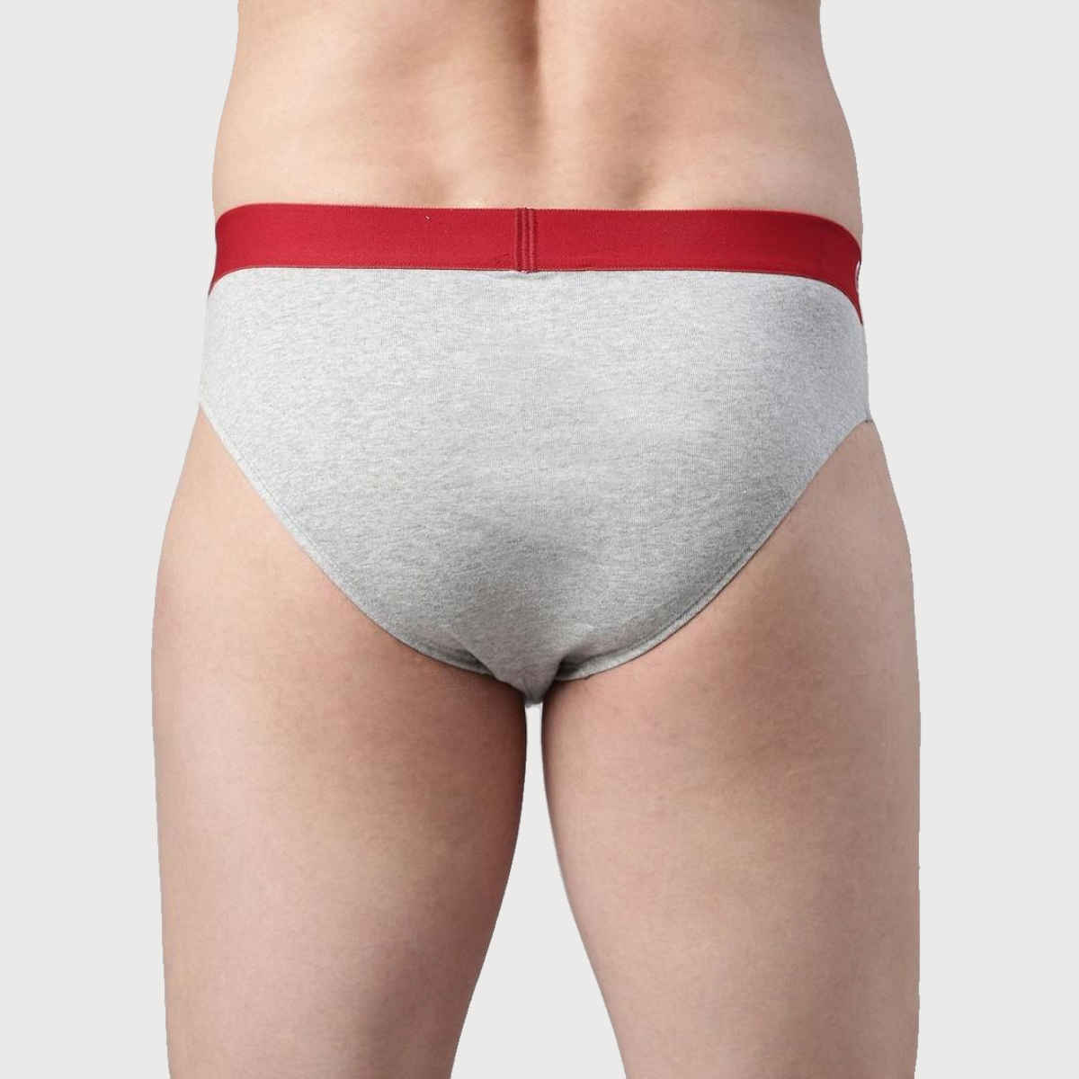 Pepe Jeans Mens Grey Melange 100% Cotton Solid Brief - Pack of 2 (s) Comfort Fit, Soft Fabric