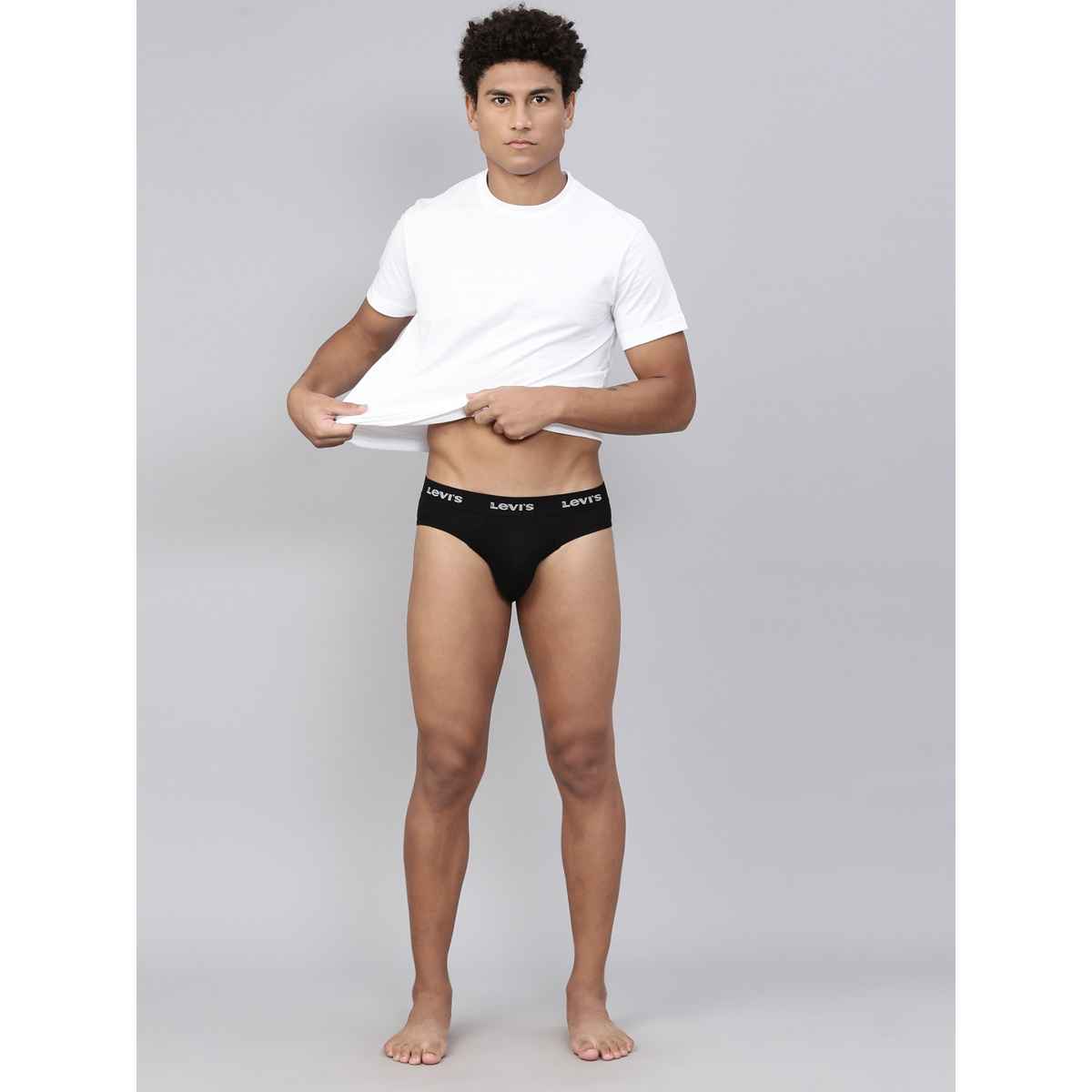Levi's 009 Men's Neo Brief | Contoured Double Pouch | Pack of 2 | Black,Black | S
