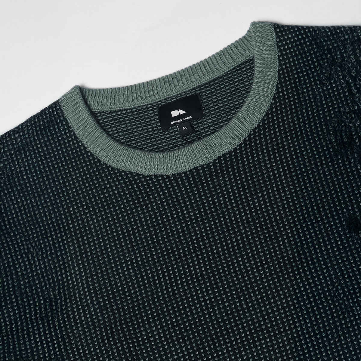 Dennis Lingo Men's Textured Round Neck Pullover | Teal Green | S