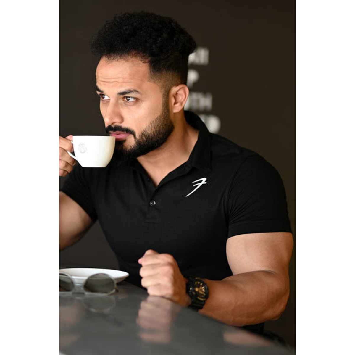 Fuaark Men's Polo GYM T-shirt | Black - M