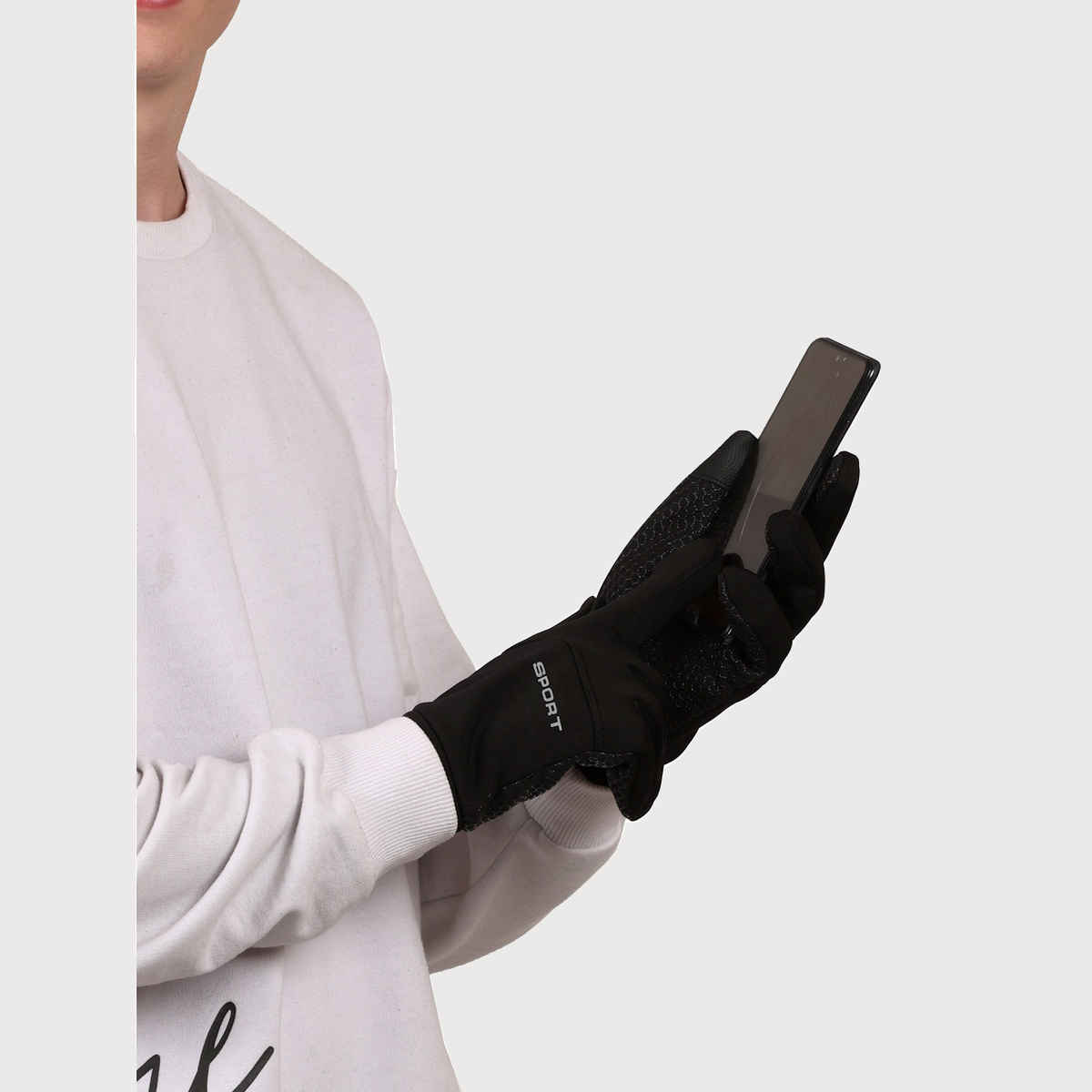 Calvadoss Men's Solid Gloves | Mgl-403 | Black