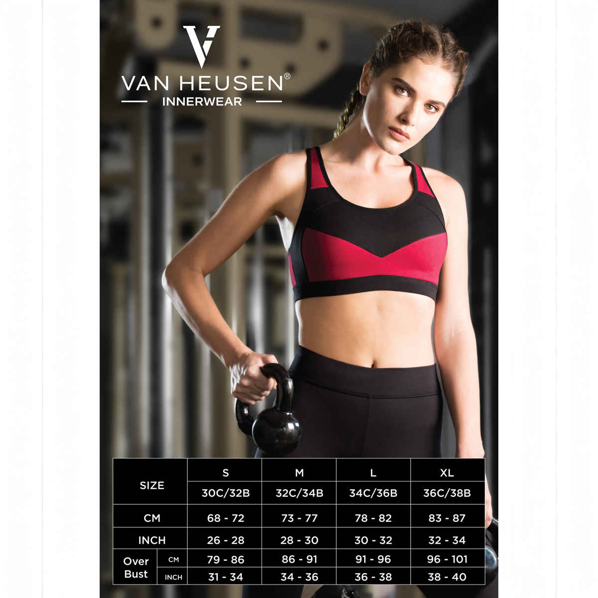Van Heusen Proactive Women Black Colour Blocked Anti Bacterial Wireless Racerback Sports Bra |S