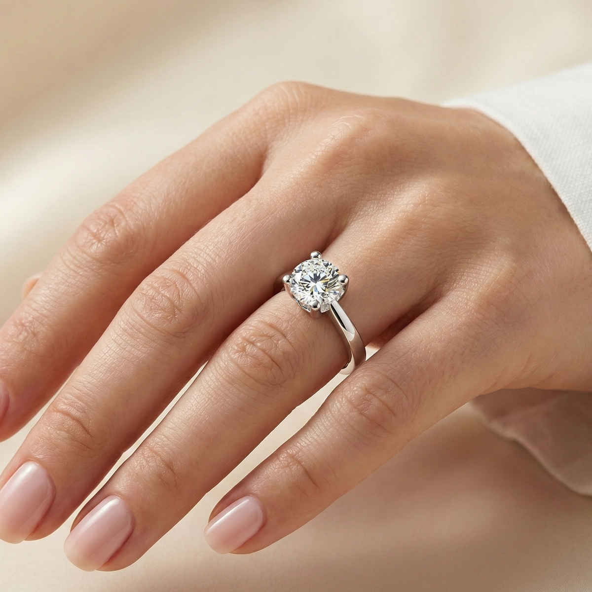 Label She Silver Plated Crystal Studded Solitaire Adjustable Finger Ring(Free Size) | LS-RNG-5207