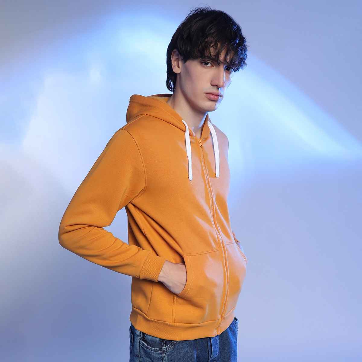 Campus Sutra Men's Hoodie | Mustard - M