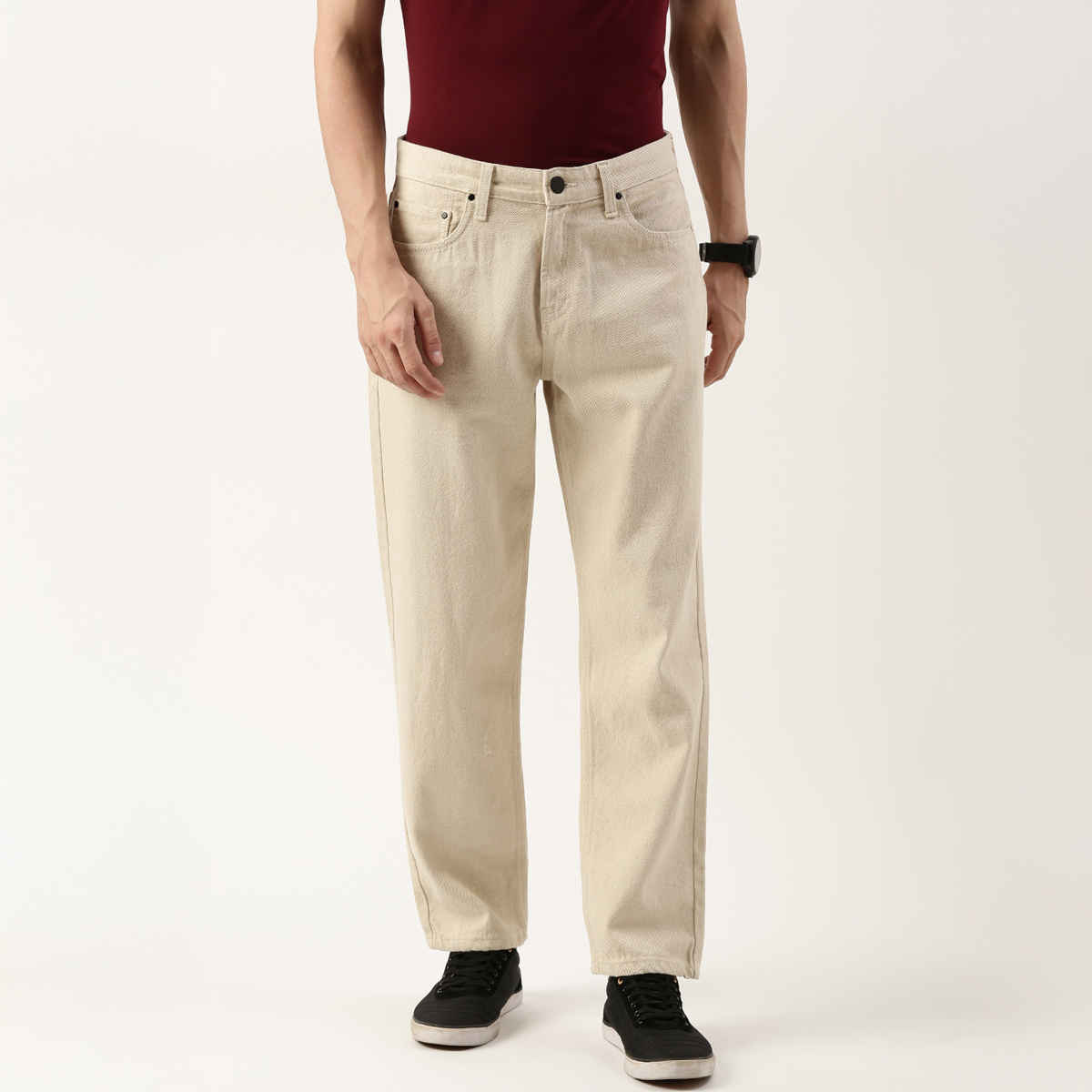 Bene Kleed Men's Relax Fit Jeans | Ecru - 34