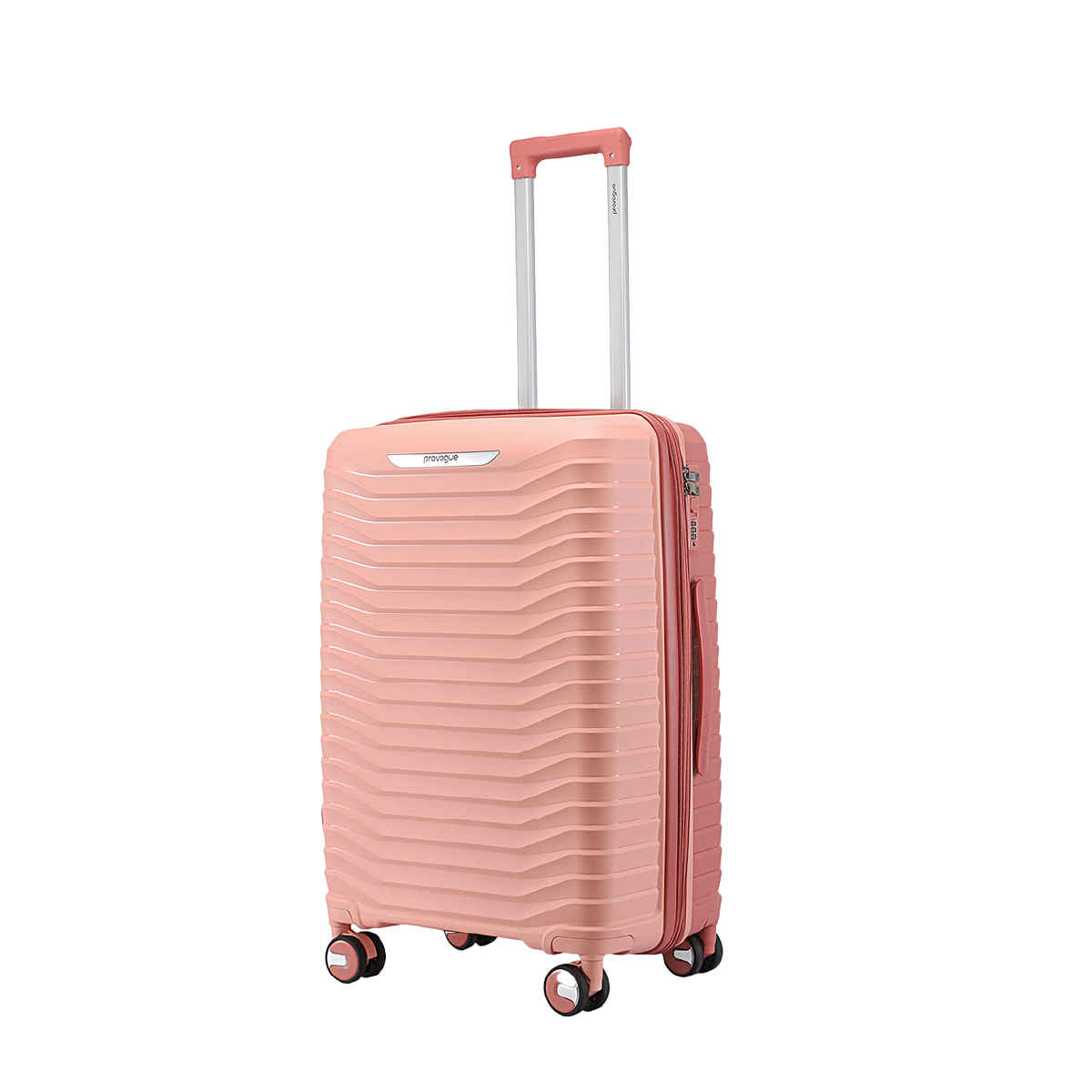 Provogue Coral Hard-Sided PP Medium Check-in Luggage Trolley Bag | Tea Rose- Redwood - 65 cm