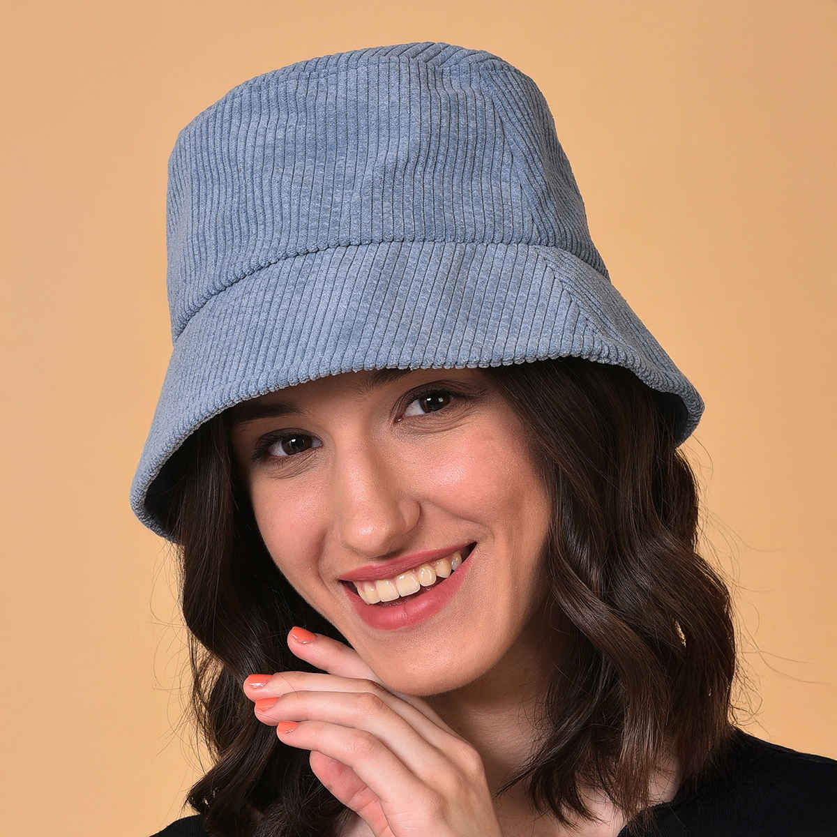 Haute Sauce Women's Corduroy Bucket Hat | Blue - One Size