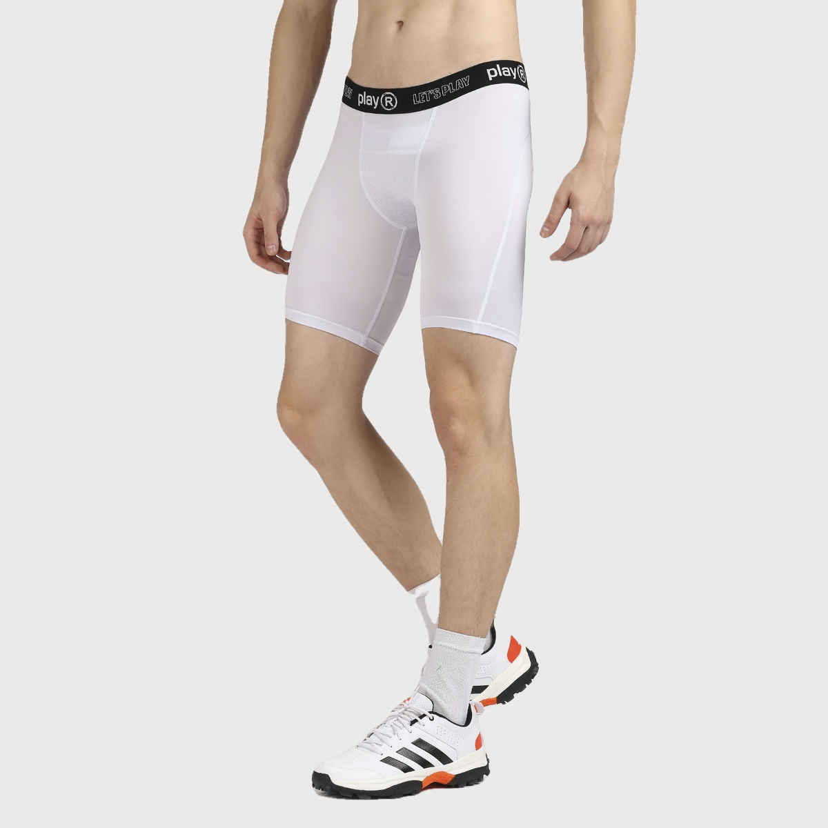 PlayR Men's Training Skin Shorts 95% Polyester 5% Spandex | White - XL