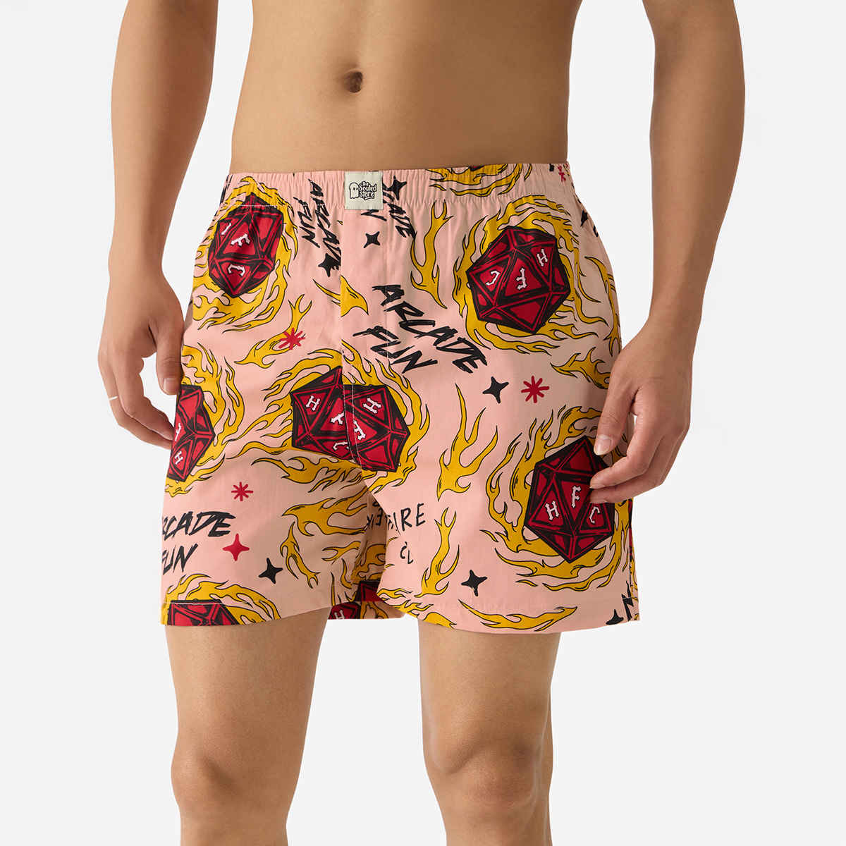 The Souled Store Men's Stranger Things Hellfire Club Boxer Shorts | Pink - M