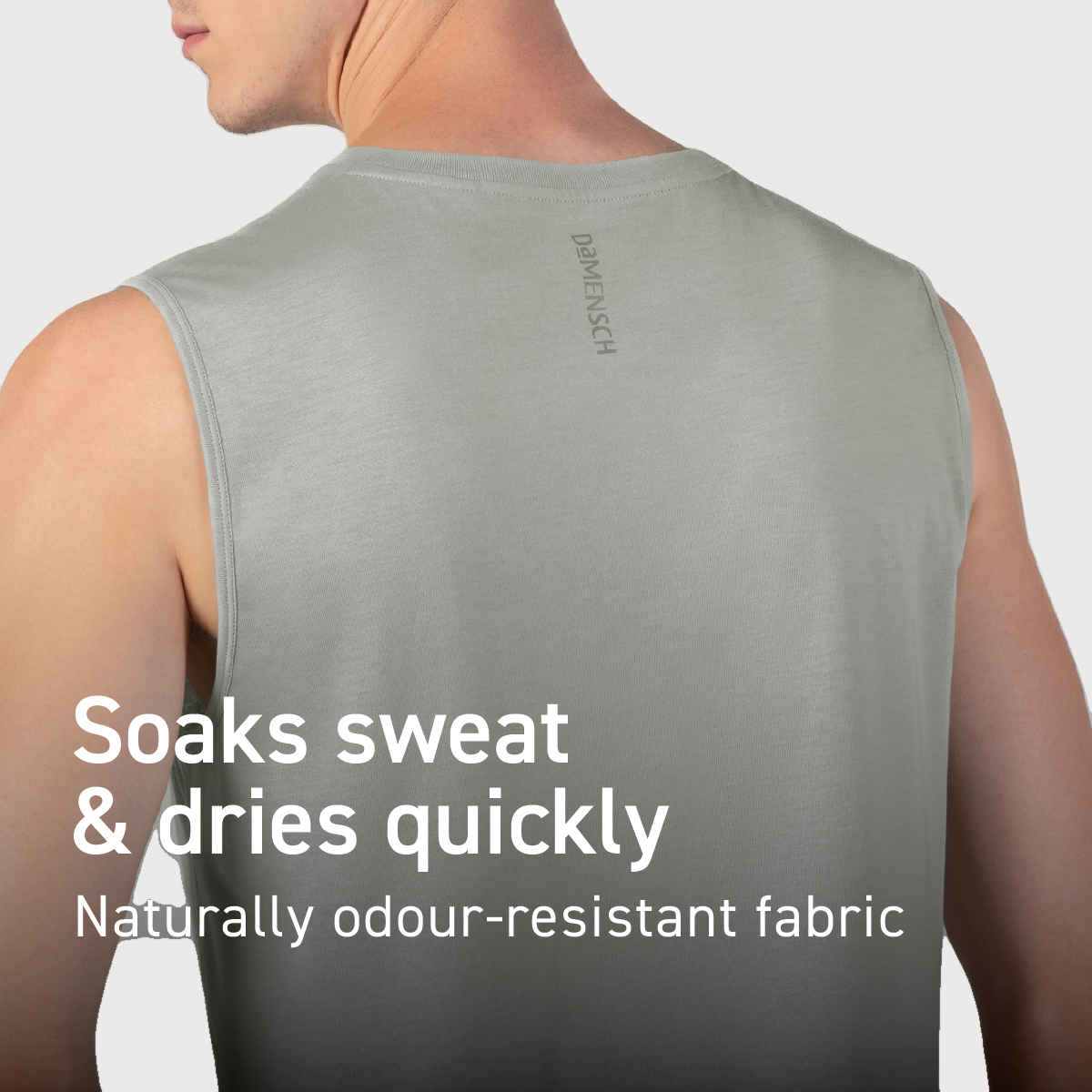 DaMENSCH Men's Lightweight Cotton Gym Vest | Grey - XL