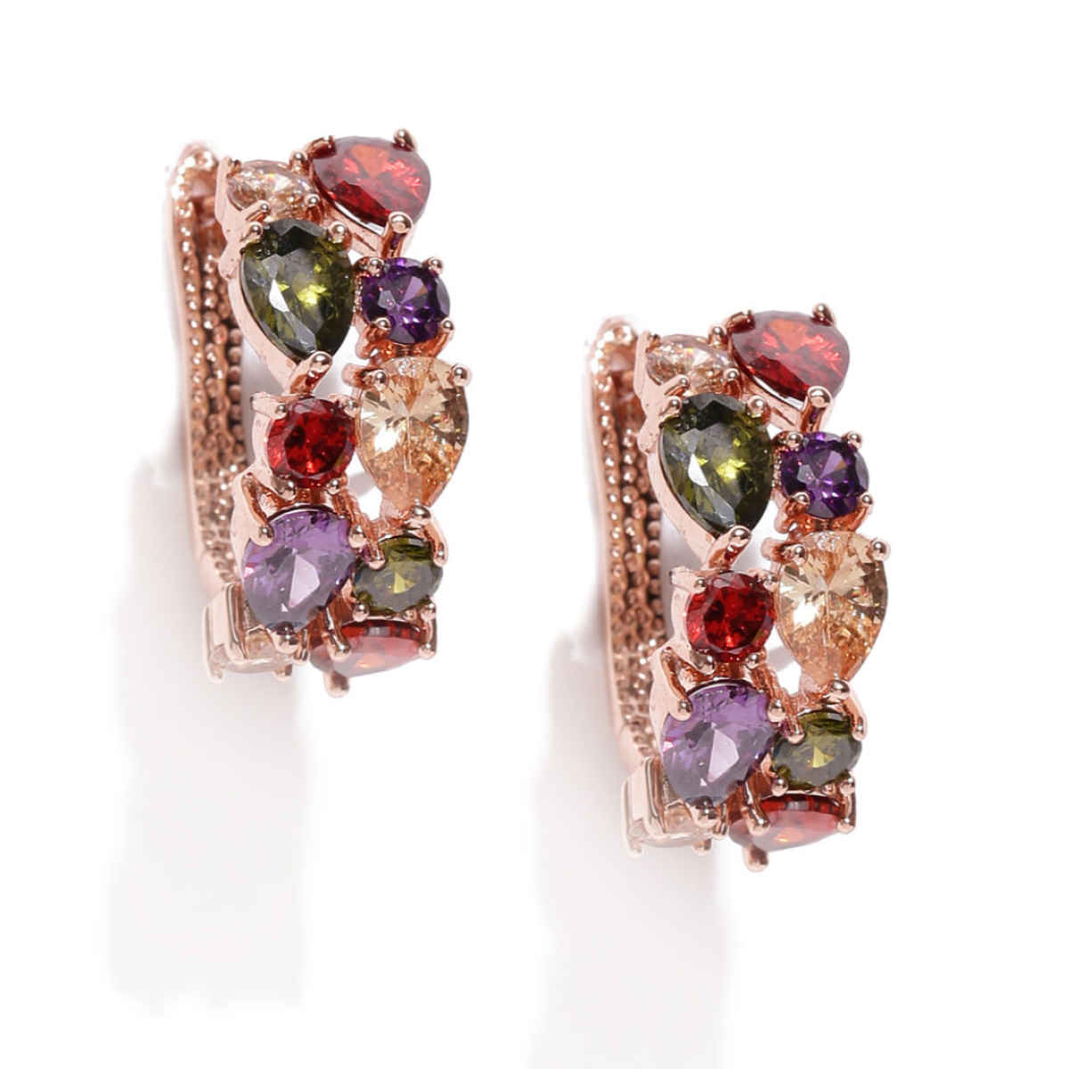 YouBella Valentine Swiss Zircon Rainbow colors Exquisite Earrings for Women & Girls (YBEAR - 31126B)