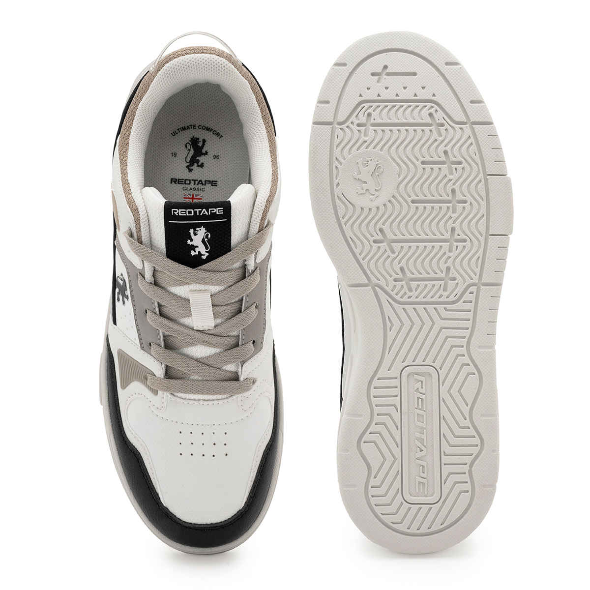 Red Tape Casual Sneaker Shoes For Men | Impact-Resistant Comfort | Black-Brown | Size 8