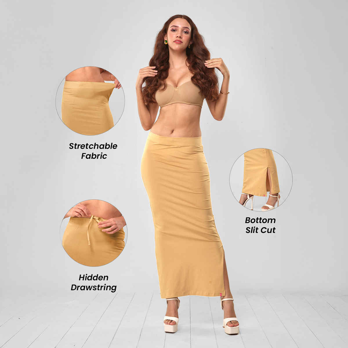 Lyra Women's Saree Shaper | Skin - Free Size