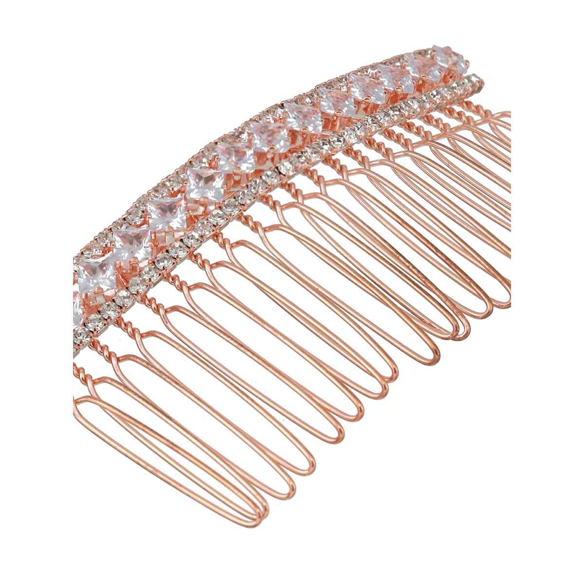 Aatmana Women Rose Gold-Plated Embellished Comb Pin