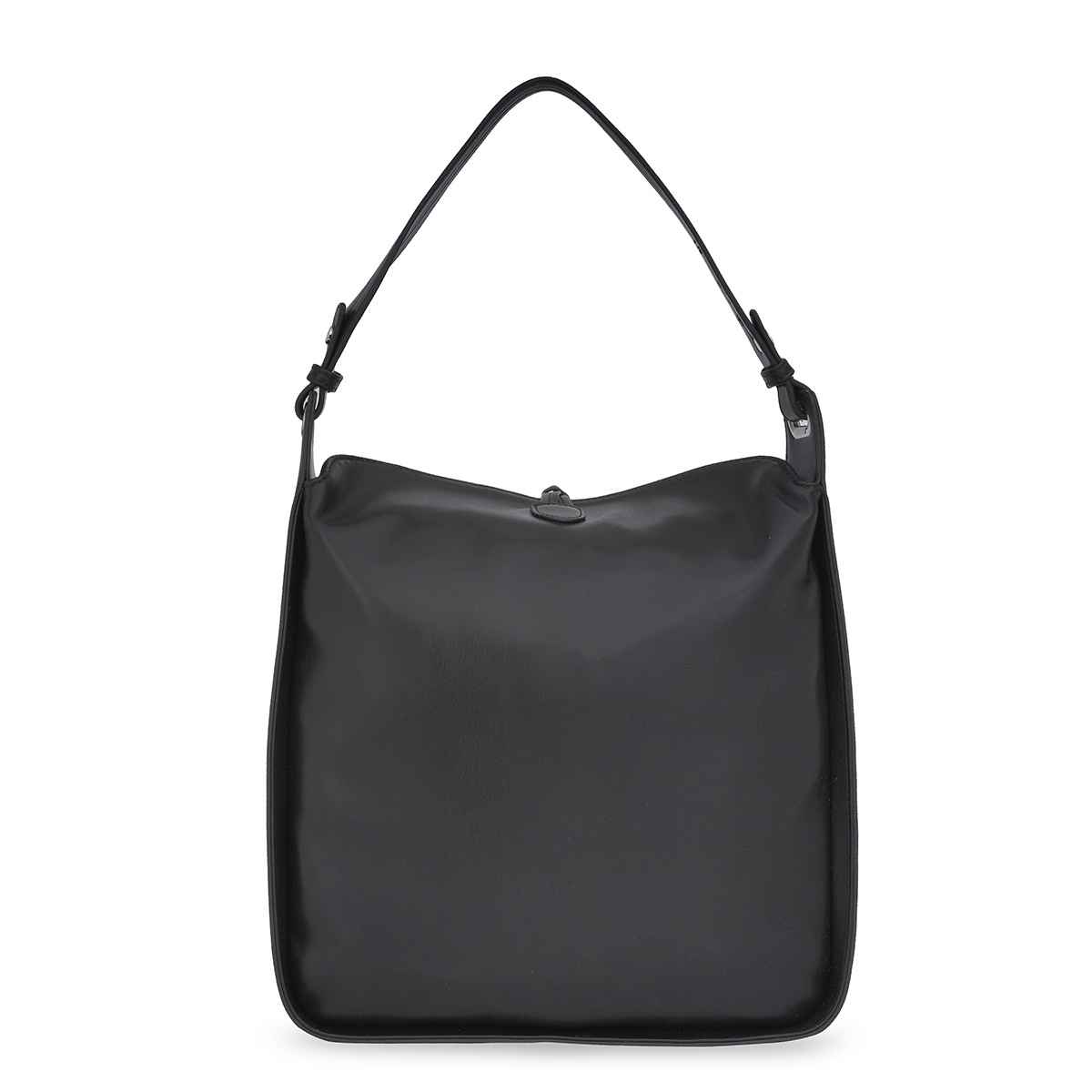 United Colors Of Benetton Women's Solid PU 7.57 L Hobo Handbag | Black - M