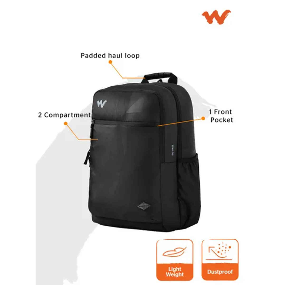 Wildcraft Unisex Polyester 35 L Backpack | Black