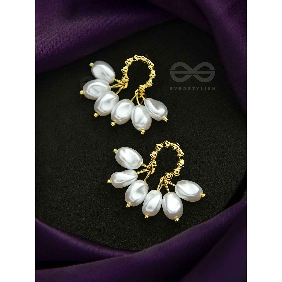 Everstylish Budding Blossoms - Golden Pearl Earrings