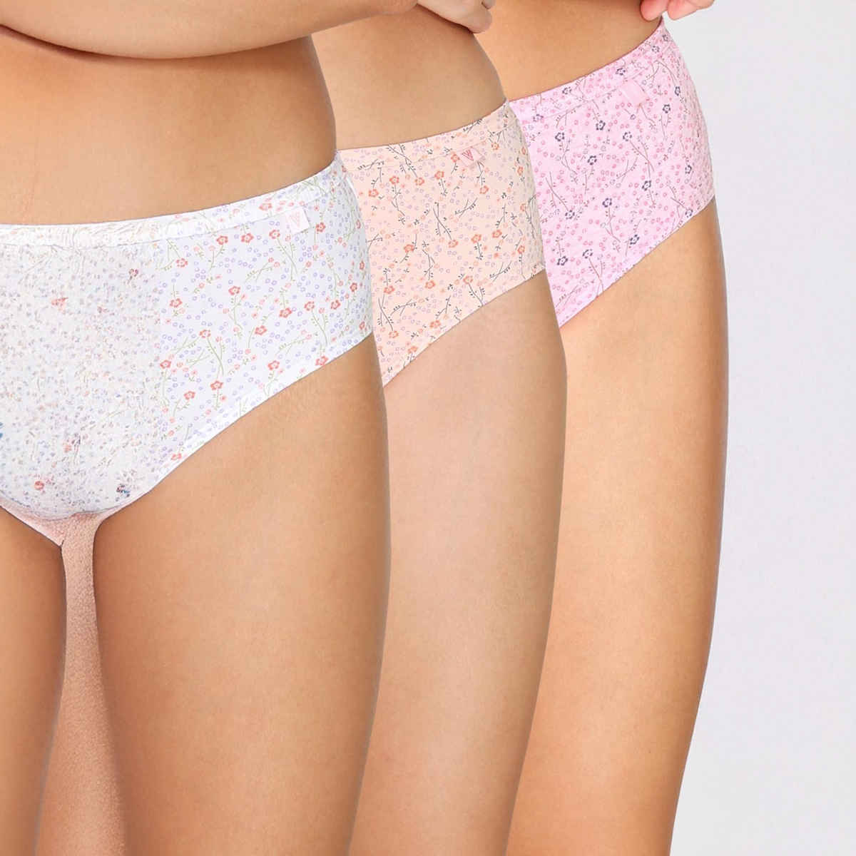 Van Heusen Women Pack of 3 Anti Bacterial Waistband Hipster Panty |Lt. Assorted Print |M