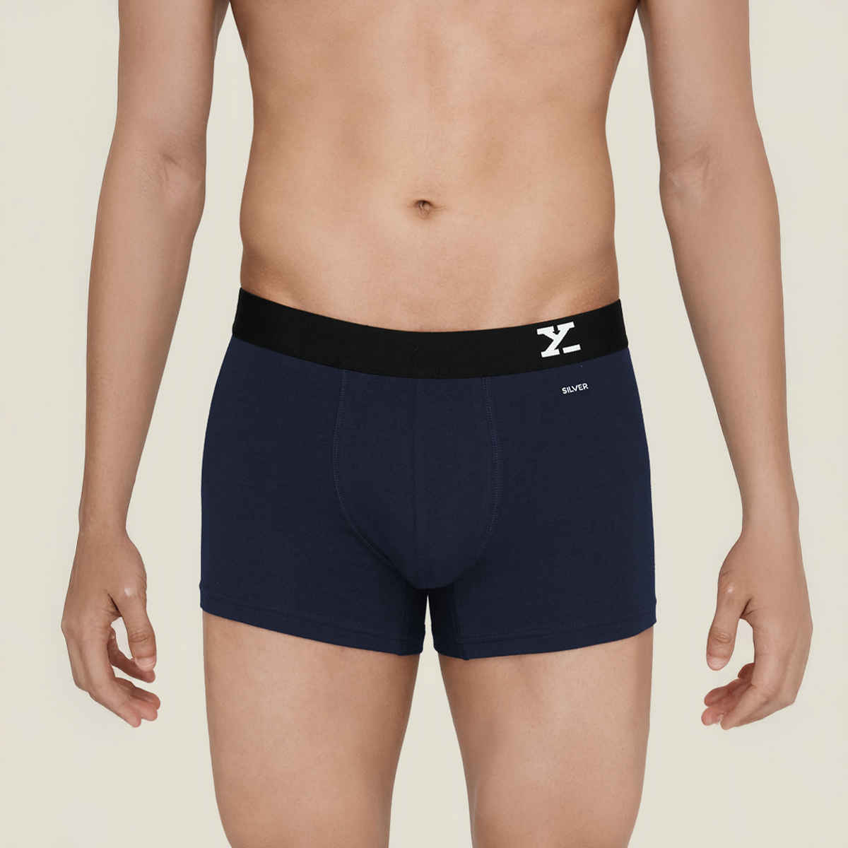XYXX Men's Aero Cotton Solid Trunks Pack of 2, Midnight Blue & Frost Grey|XL