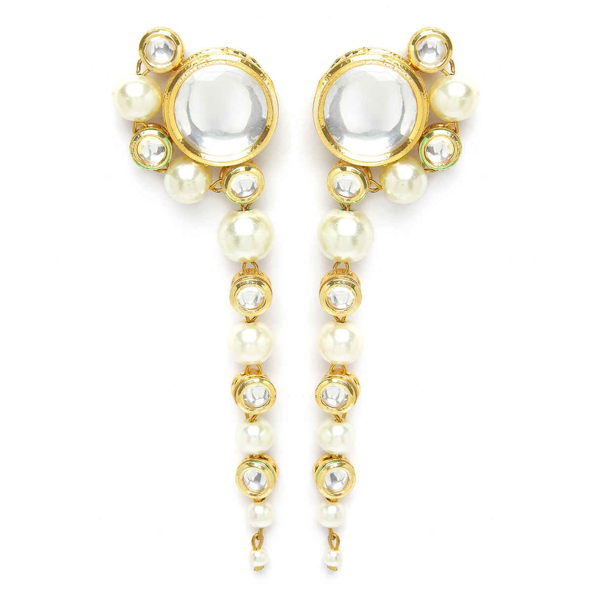 Karatcart Women's Dangle Earrings White and Gold One Size | 33017648