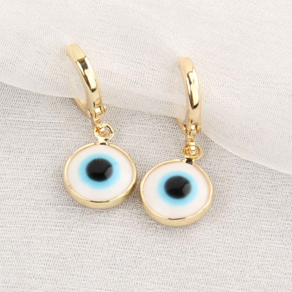 SALTY Evil Eyes Brim Wind Drop EarringsLight Blue for Women and Girls| Anti-Tarnish | Light Blue