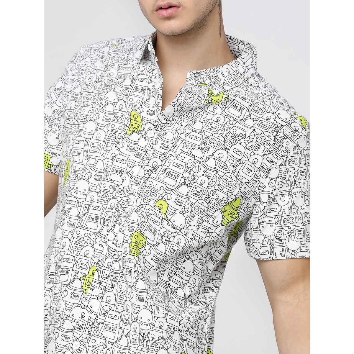 Ketch Men Slim Fit Printed Casual Shirt | Multicolor | L