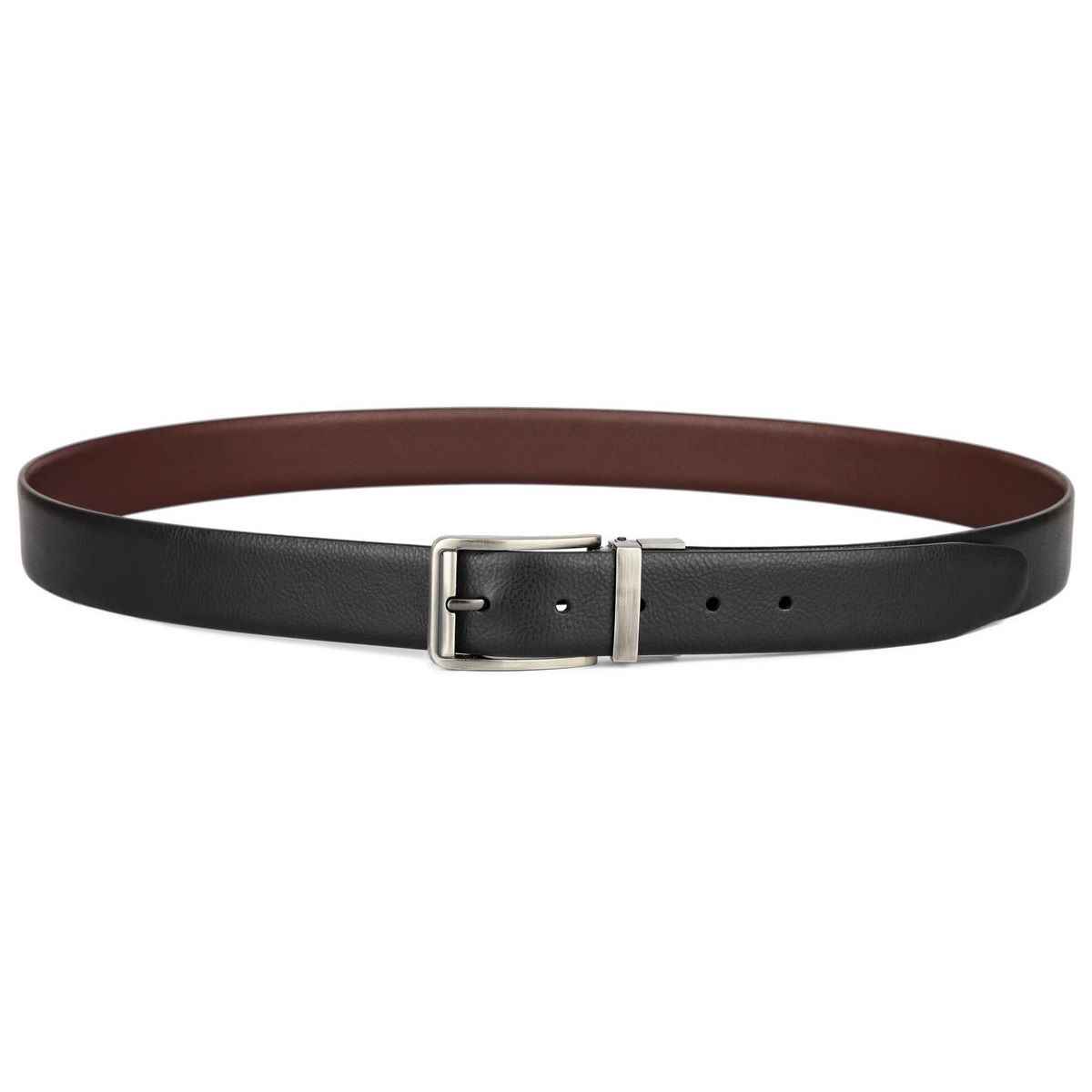 Wildhorn Men's Textured Genuine Leather Reversible Belt | Black and Brown - Free Size