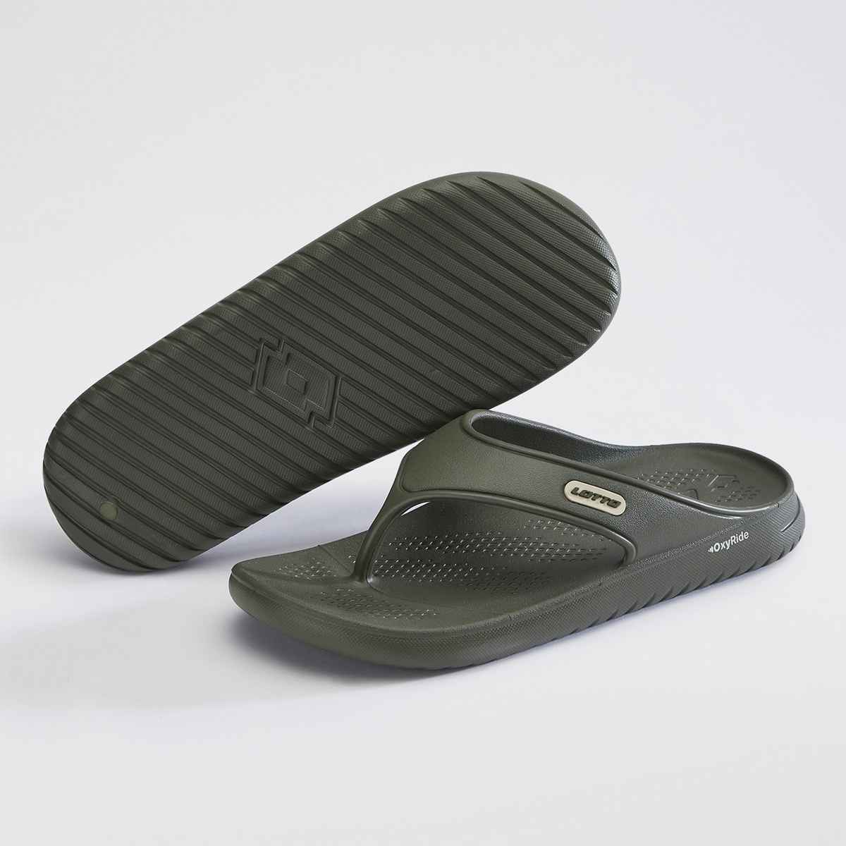 Lotto Men's Flip-Flops Momentum Rifle | Green-Sandshell - UK 8