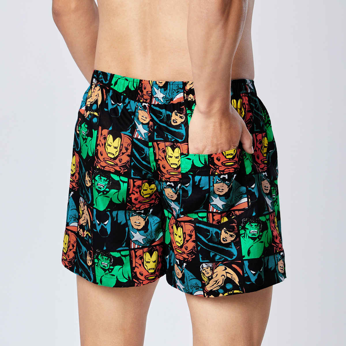 The Souled Store Men's Marvel Comics Boxer Shorts | Black - L
