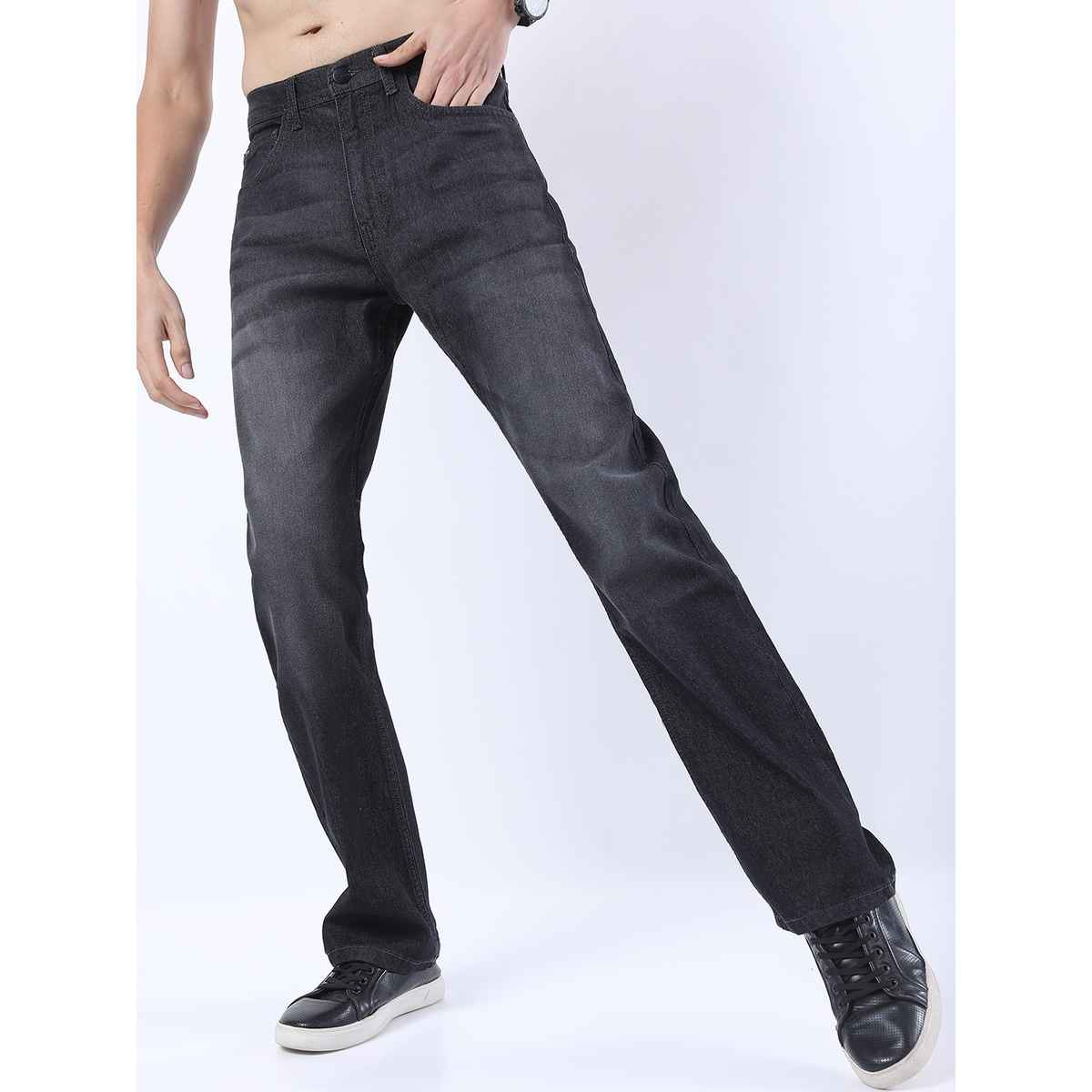 Ketch Men Charcoal Bootcut Light Fade Stretchable Jeans | Grey | 38