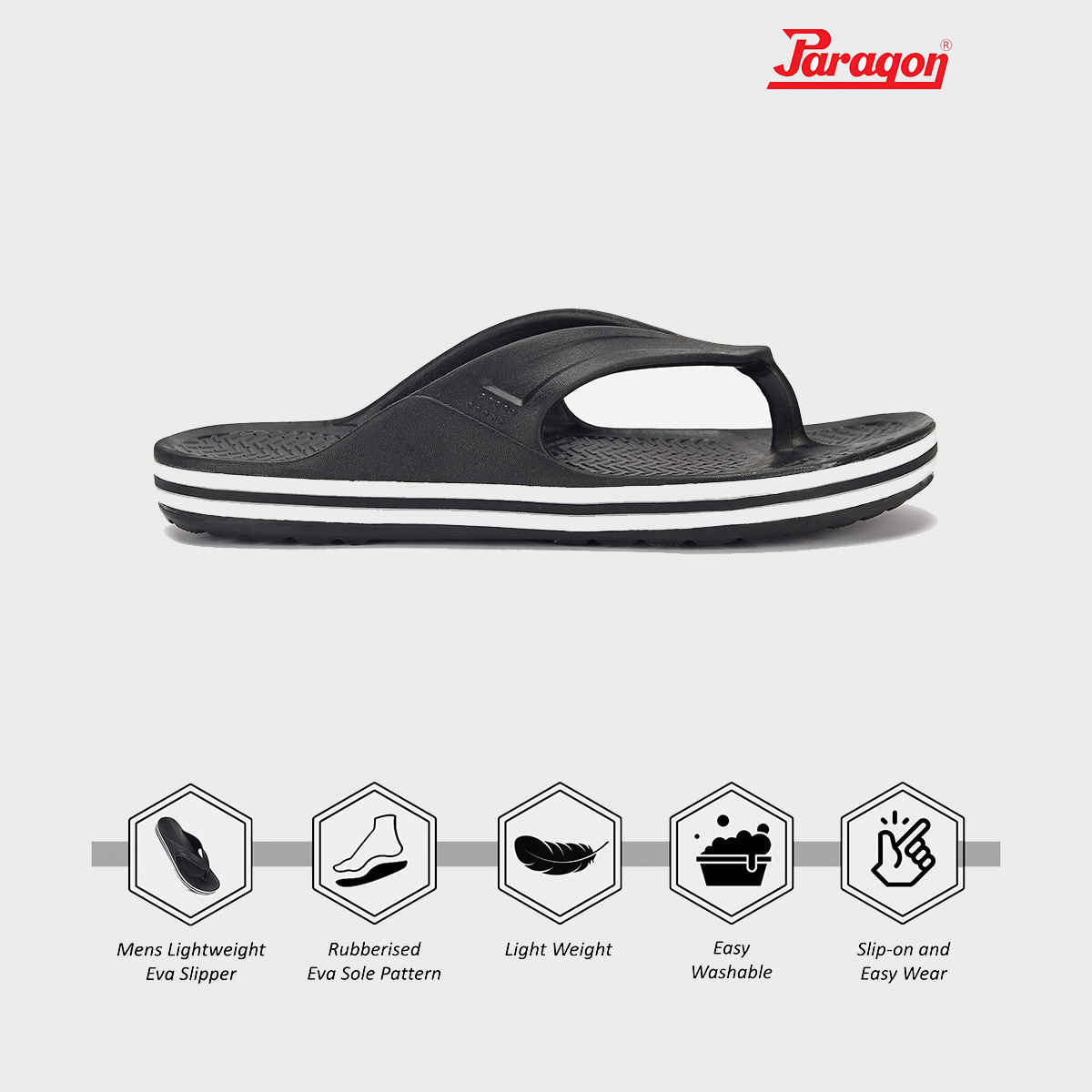 Paragon Men's Black Eva Slippers EVK3414G UK 6