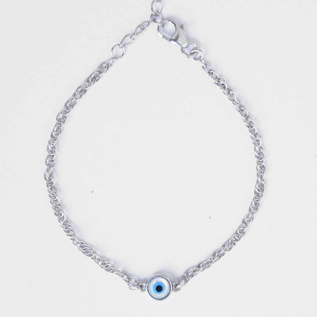 Clara 925 Pure Silver Evil Eye Chain Bracelet | Adjustable | Anti-Tarnish | Gift for Women & Girls