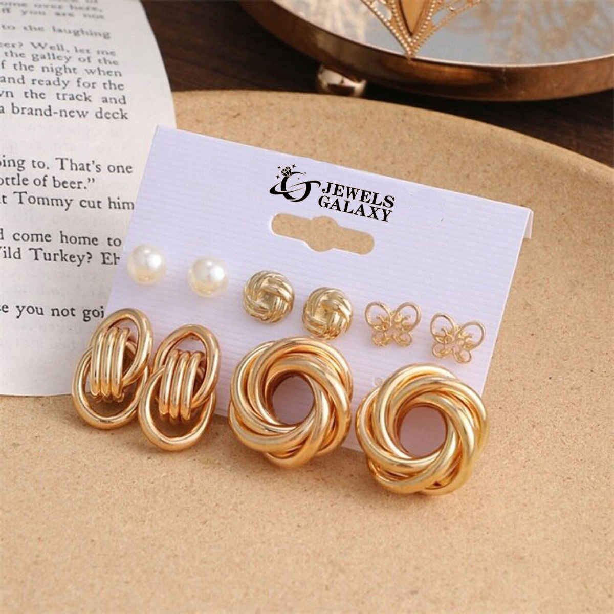 Jewels Galaxy Gold-Toned Daily Wear Stud Earrings