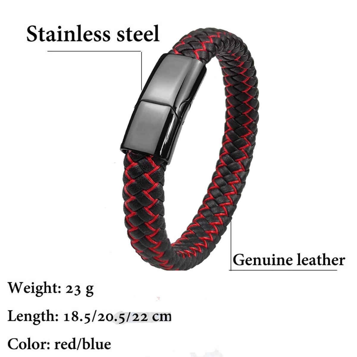 Fashion Frill Men's Wraparound Bracelet Black Regular