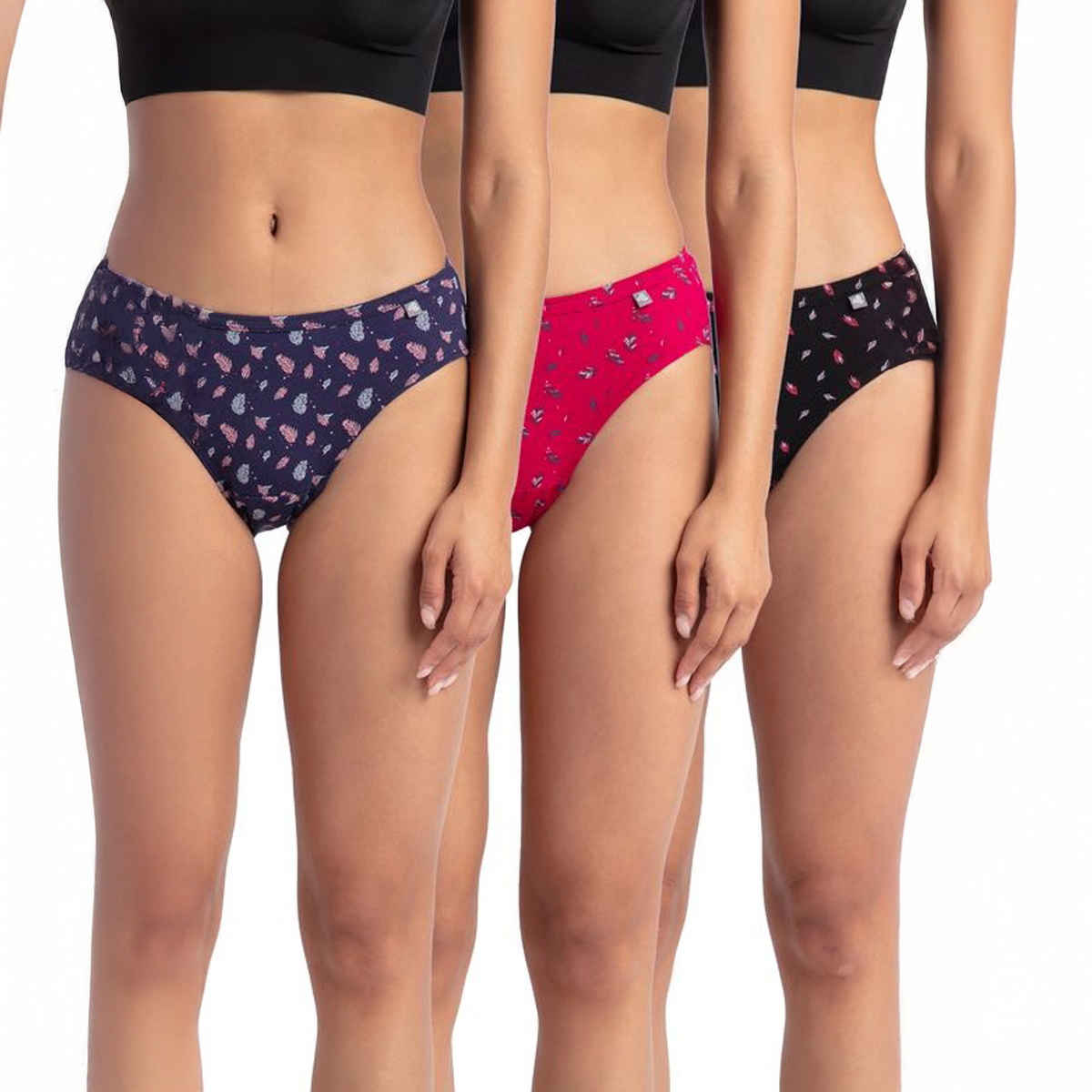 Jockey 1410 Women's Medium Coverage Super Combed Underwear Cotton Bikini (PO3, Assorted)