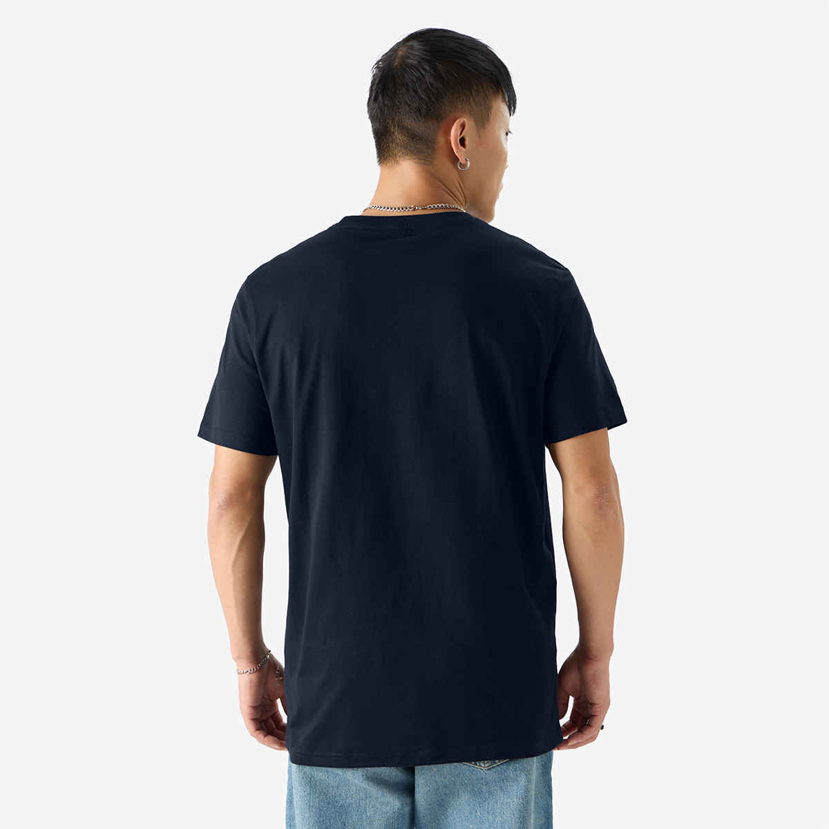 The Souled Store Men's Regular Solids- Navy Blue T-Shirts | Navy Blue | S