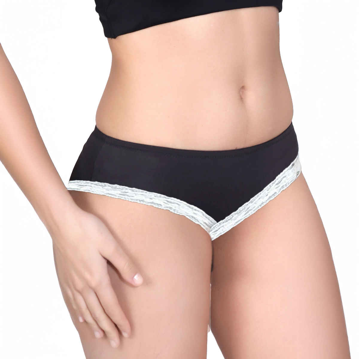 D'chica Thong Panty - Sexy Comfortable Lace Lingerie for Everyday Wear - Black | M