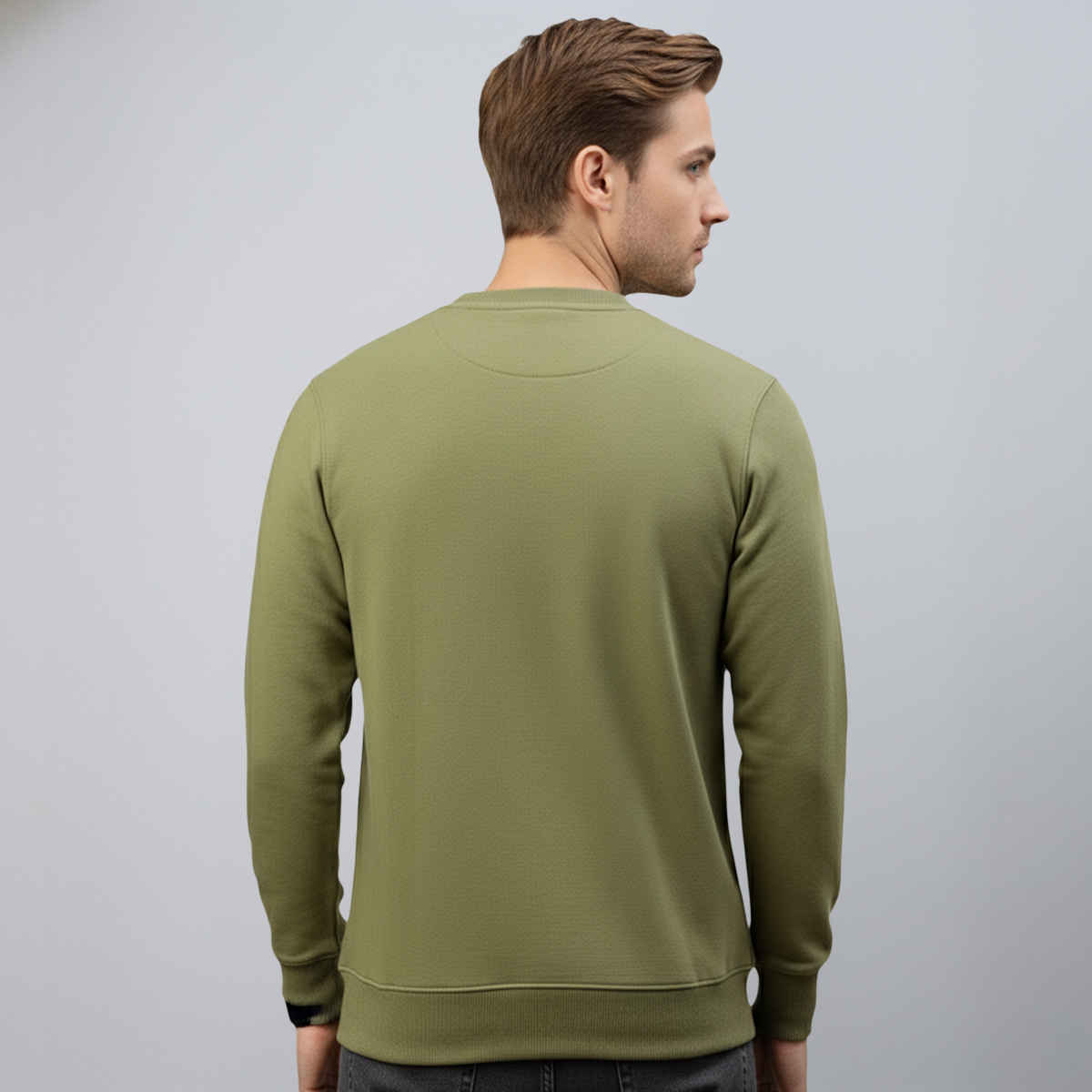 Lux Cozi Men's Sweatshirt Warmth Meets Everyday Fashion | Olive - M