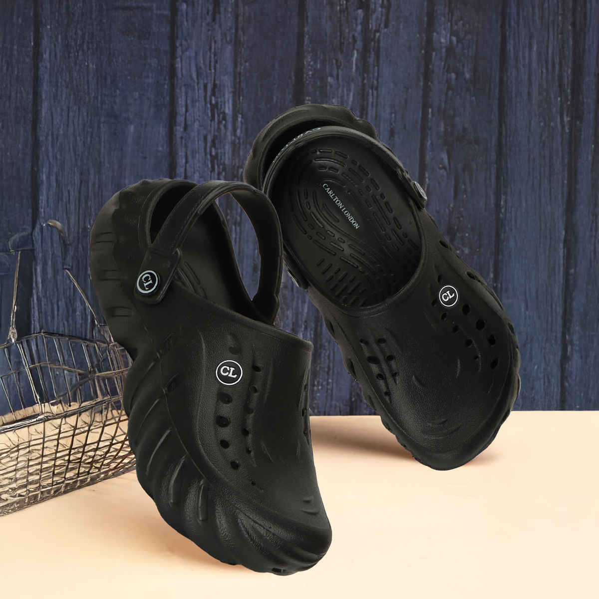 Carlton London Black Comfortable Men Clogs Shoes | UK 8