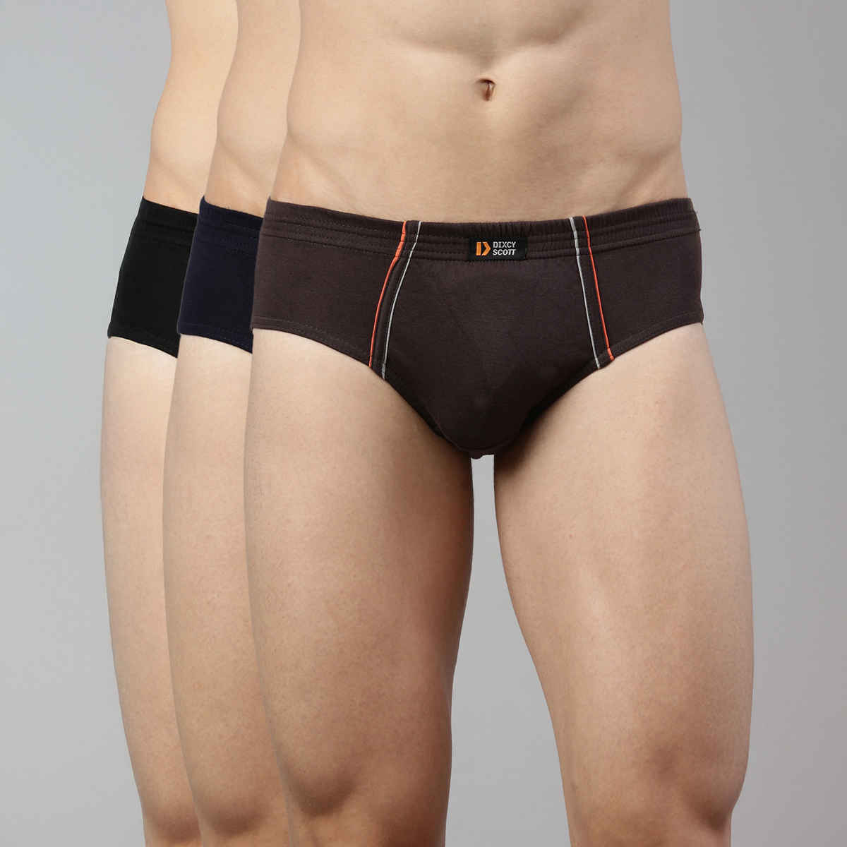 Dixcy Scott Originals Men'S Brief Snug Fit Solid Innerwear (Multicolor-Pack Of 3)