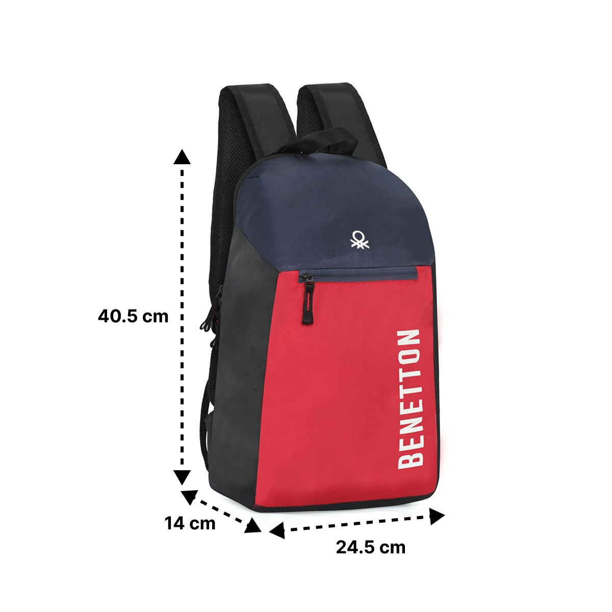 United Colors Of Benetton Unisex Colorblocked Polyester 23 L Backpack | Red