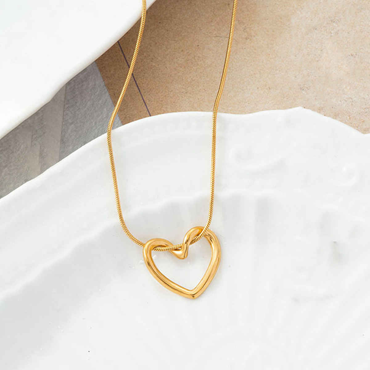 LabelShe Gold-Plated Heart Themed Pendant Necklace | LS-PS-26379