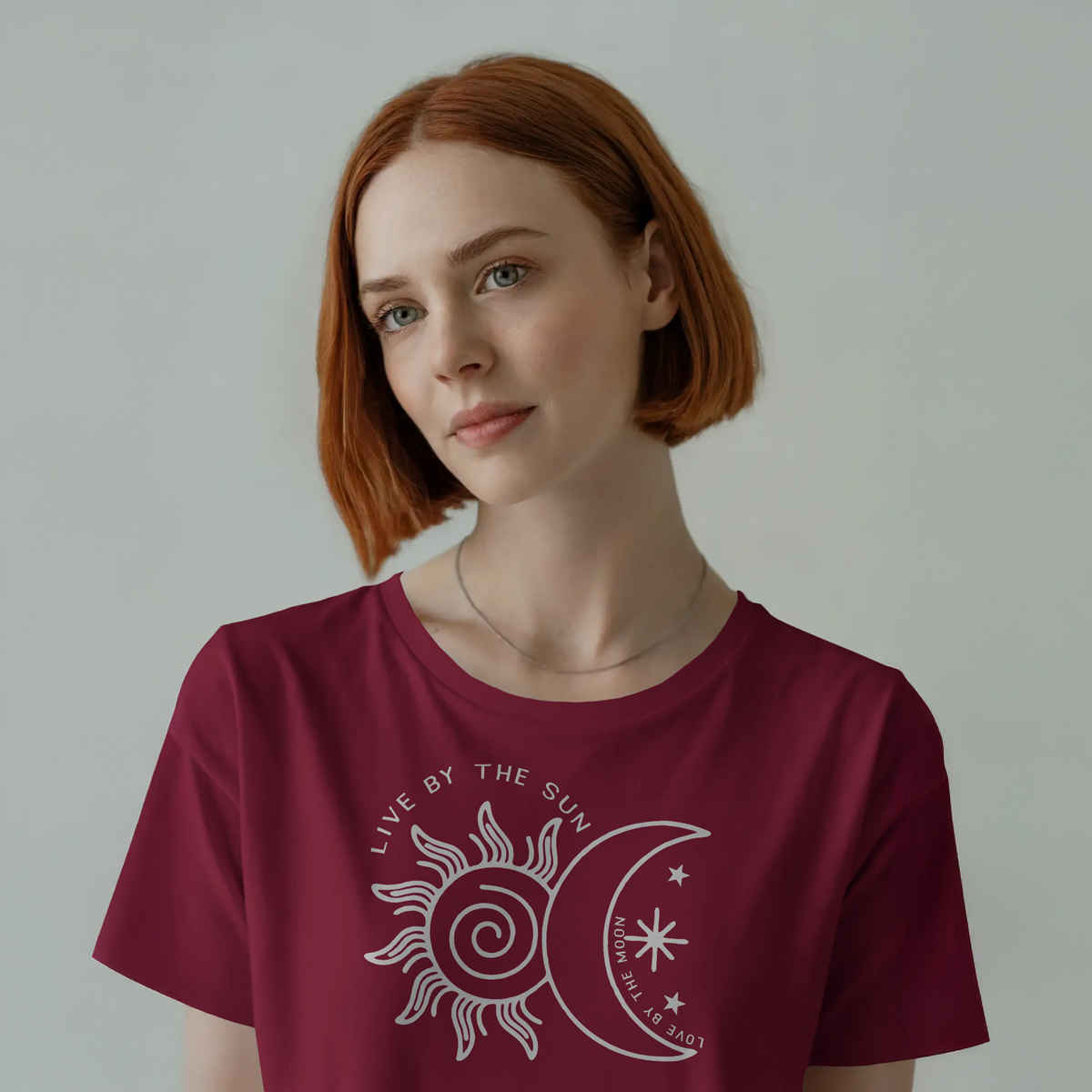 Outlaws Women's Cotton Rich Printed Half Sleeve Round Neck T - Shirt | Maroon - M