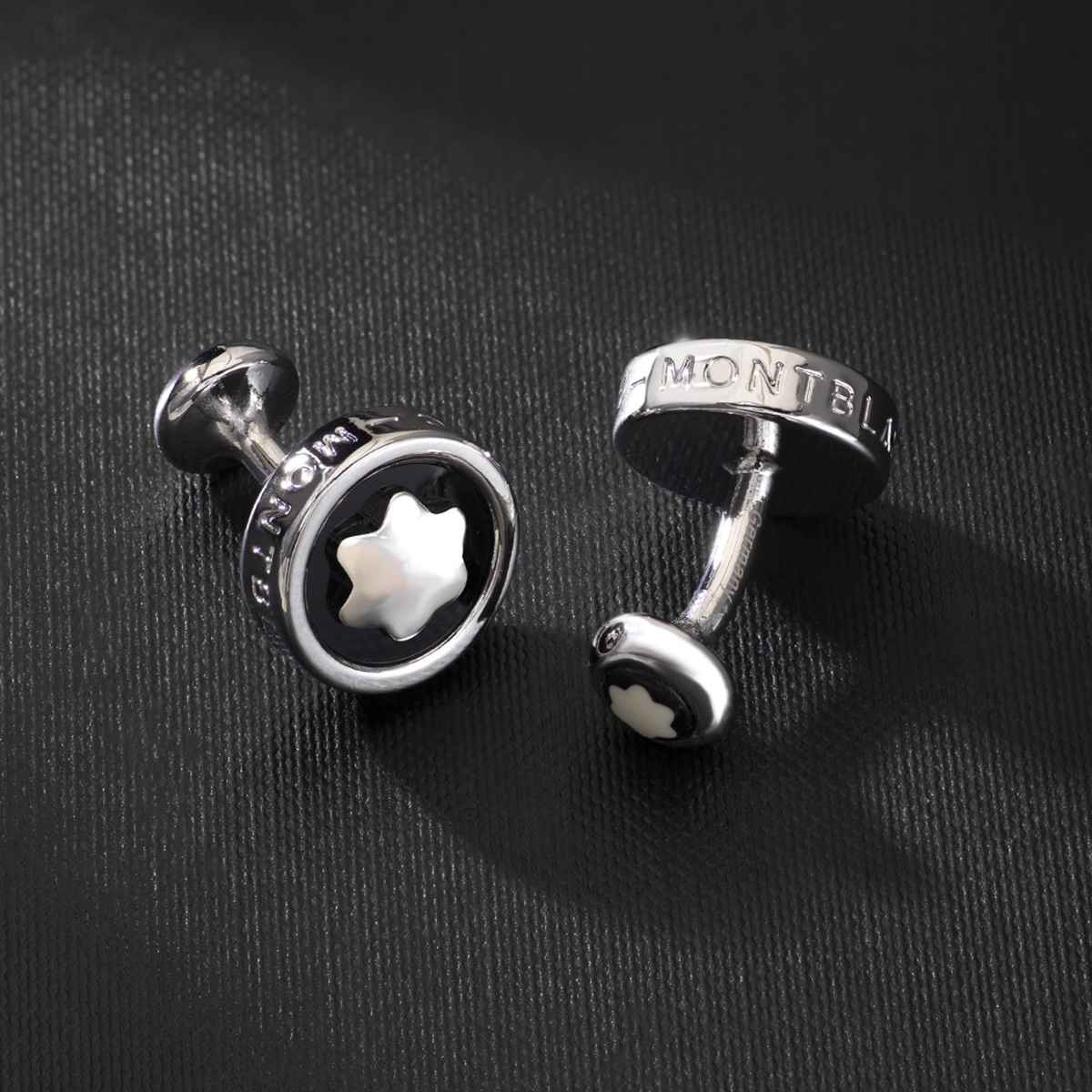 Peora Silver Plated Montblanc Iconic Star Logo & Vintage Watch Movement Cufflinks for Men Gift