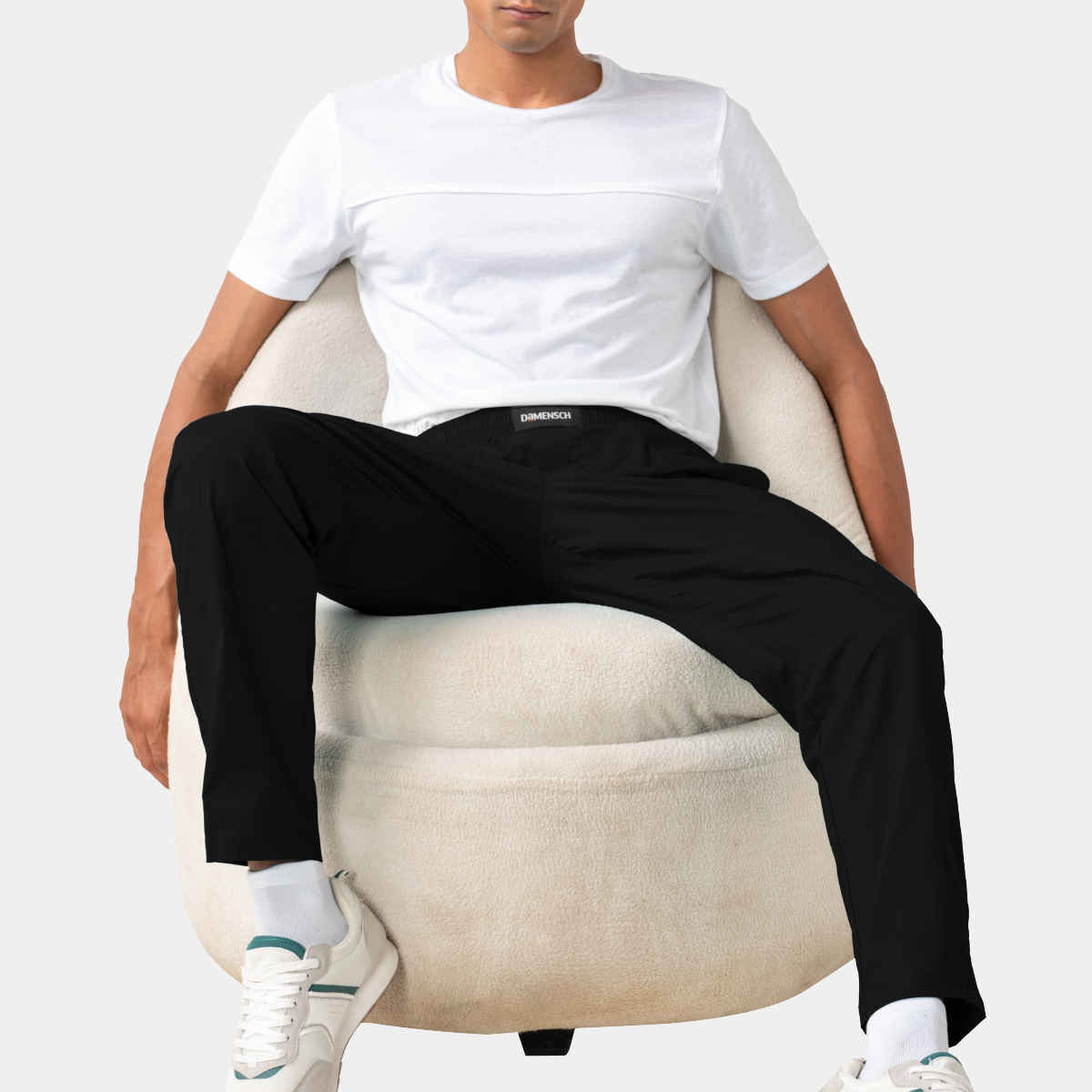 DaMENSCH Men's Cotton Tapered Fit Pyjama | Black - L