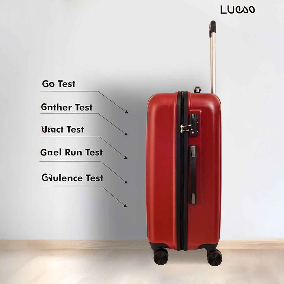 Luggero Classic Trolley Bag | Chilli Red - M