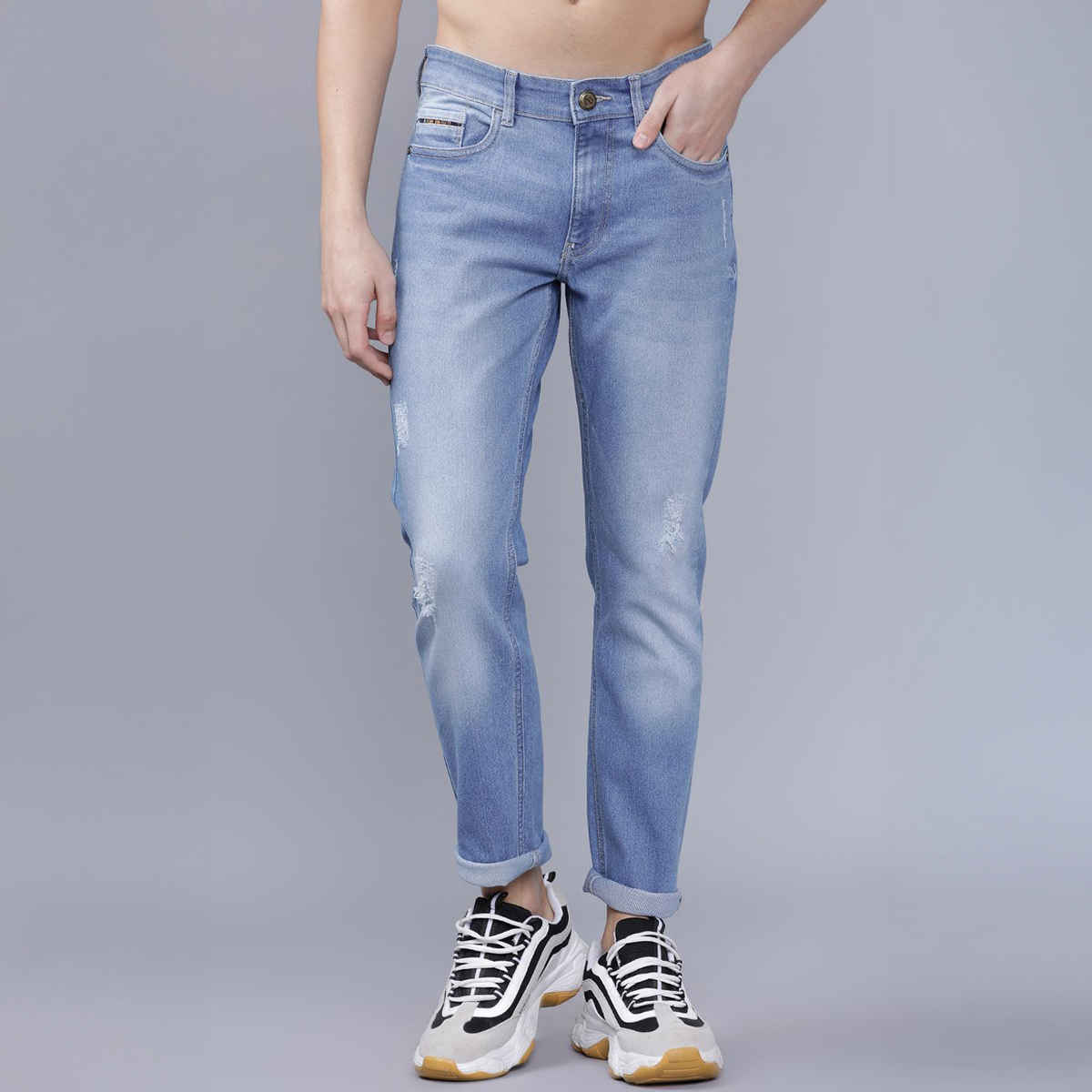 The Indian Garage Co Slim Fit Casual Jeans | Blue - 36